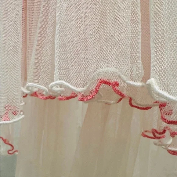 Bonnie Jean Floral Lace Dress with Pink Tulle Skirt - Picture 6 of 9